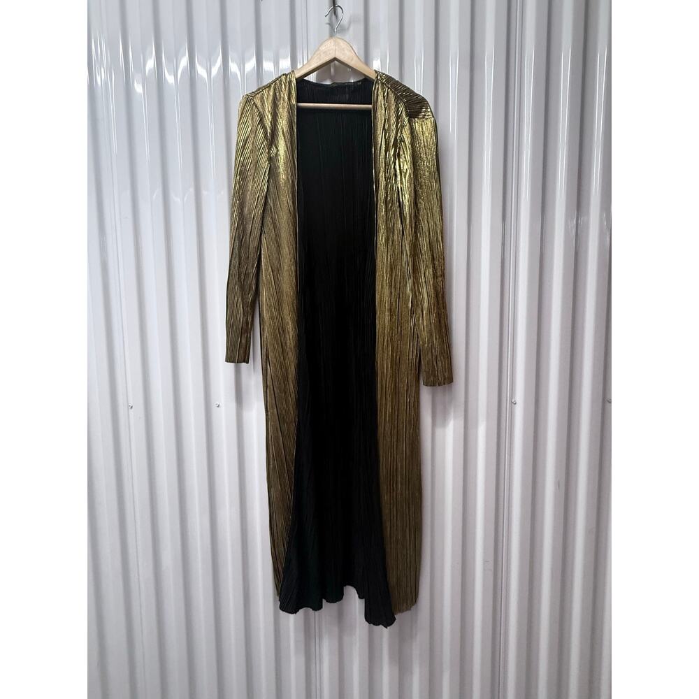 HOUSE OF HARLOW 1960 x Revolve gold open front metallic long duster Jodie jacket - Picture 2 of 11